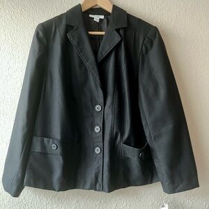 Women Black Blazer Jacket Dressbarn Sz 16W
